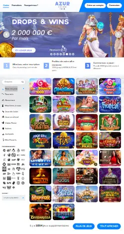 l'application et interface BANZAI CASINO