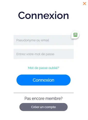 Connexion des membres du BANZAI CASINO